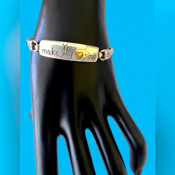 Brighton Bracelet "You make my heart sing" engraved Two Toned bracelet - Picture 1 of 4